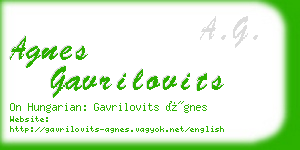 agnes gavrilovits business card